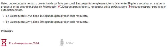 Example questions from the SIELE listening and speaking exam sections