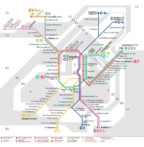 Renfe Cercanias trains Madrid Map
