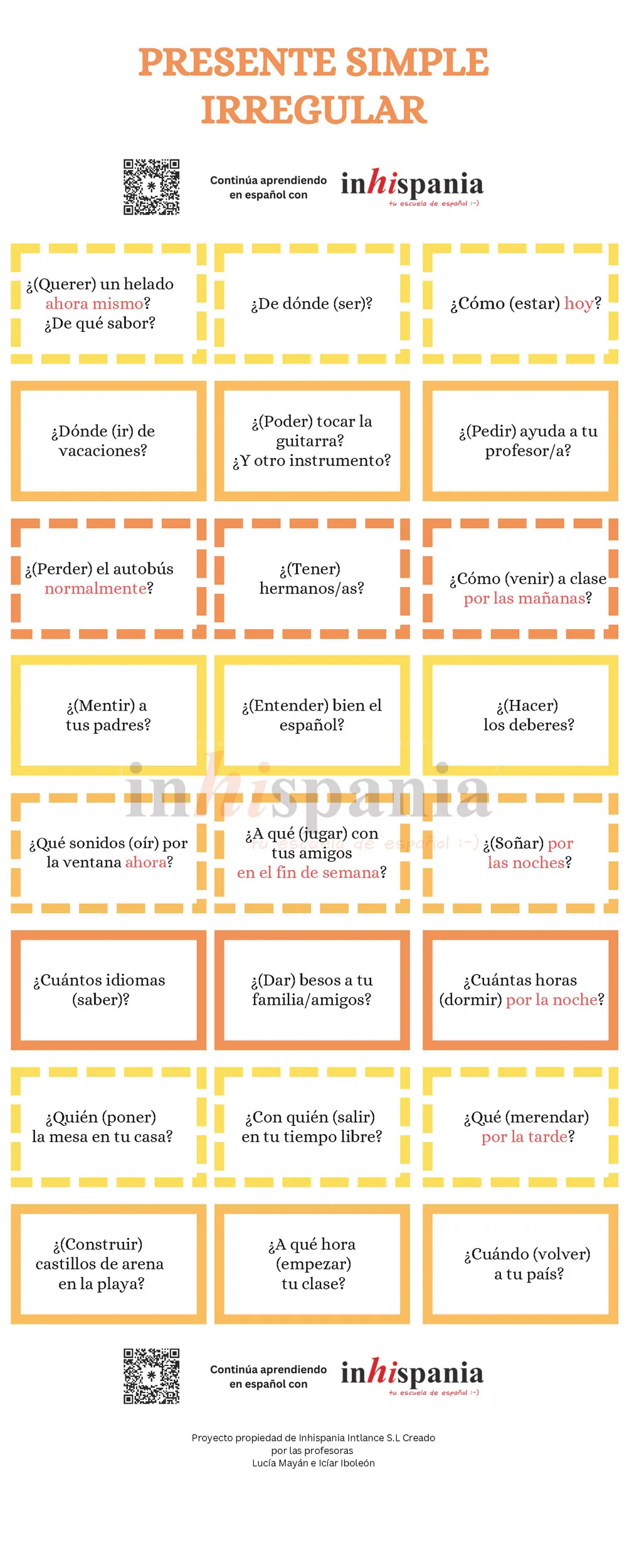 Presente simple irregular