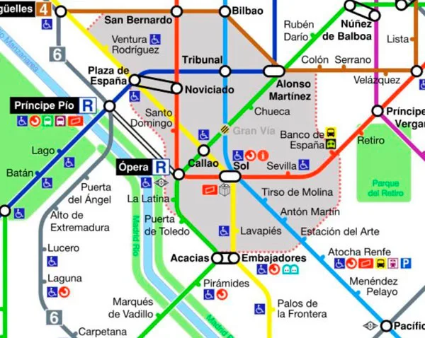 Plano del metro de Madrid
